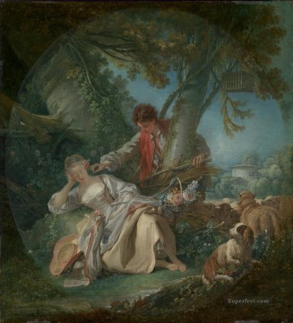 Francois Boucher Painting - The Interrupted Sleep Rococo square